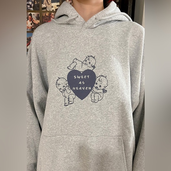 Brandy melville gray oversized Christy sweet as heaven hoodie - Picture 3 of 3